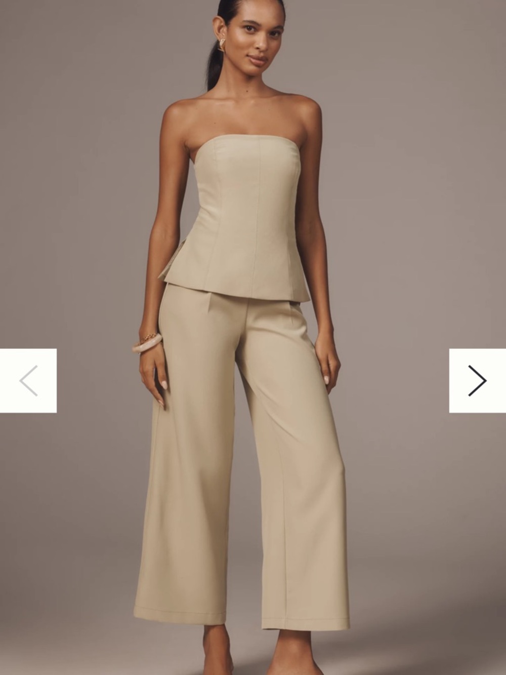Rare London Strapless Peplum Wide-Leg Jumpsuit